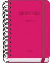 Dohe Colour Vibes Agenda Escolar 25/26 Espiral Wire’o A6 - Dia Pagina - Papel 80g/m2 - 4 Hojas de Pegatinas - Cubierta de Carton