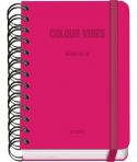 Dohe Colour Vibes Agenda Escolar 25/26 Espiral Wire’o A6 - Dia Pagina - Papel 80g/m2 - 4 Hojas de Pegatinas - Cubierta de Carton