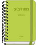 Dohe Colour Vibes Agenda Escolar 25/26 Espiral Wire’o A6 - Dia Pagina - Papel 80g/m2 - 4 Hojas de Pegatinas - Cubierta de Carton