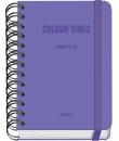 Dohe Colour Vibes Agenda Escolar 25/26 Espiral Wire’o A6 - Dia Pagina - Papel 80g/m2 - 4 Hojas de Pegatinas - Cubierta de Carton
