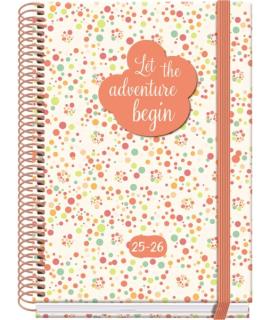 Dohe Bubbles Agenda Escolar 25/26 Espiral A5 - Semana Vista - Papel 70g/m2 - 4 Hojas de Pegatinas - Cubierta de Carton Plastific