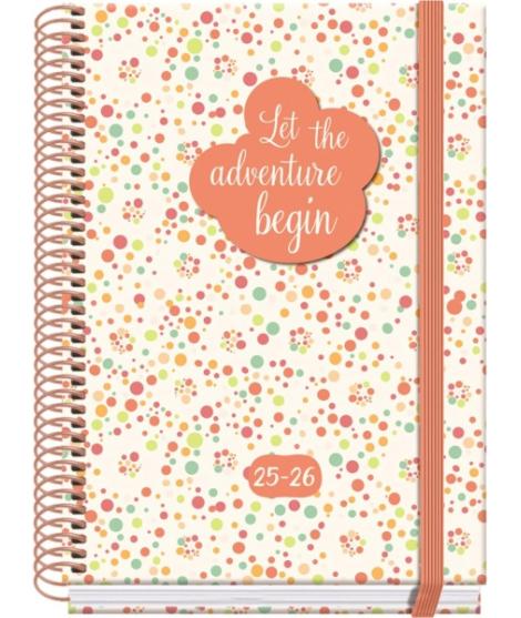 Dohe Bubbles Agenda Escolar 25/26 Espiral A5 - Semana Vista - Papel 70g/m2 - 4 Hojas de Pegatinas - Cubierta de Carton Plastific