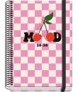 Dohe Cherry Agenda Escolar 25/26 Espiral A5 - Dia Pagina - Papel 70g/m2 - 4 Hojas de Pegatinas - Cubierta de Carton Plastificado