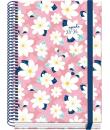 Dohe Camomille Agenda Escolar 25/26 Espiral A5 - Dia Pagina - Papel 70g/m2 - 4 Hojas de Pegatinas - Cubierta de Carton Plastific