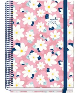 Dohe Camomille Agenda Escolar 25/26 Espiral A5 - Dia Pagina - Papel 70g/m2 - 4 Hojas de Pegatinas - Cubierta de Carton Plastific