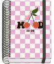 Dohe Cherry Agenda Escolar 25/26 Espiral A6 - Dia Pagina - Papel 70g/m2 - 4 Hojas de Pegatinas - Cubierta de Carton Plastificado