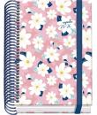 Dohe Camomille Agenda Escolar 25/26 Espiral A6 - Dia Pagina - Papel 70g/m2 - 4 Hojas de Pegatinas - Cubierta de Carton Plastific