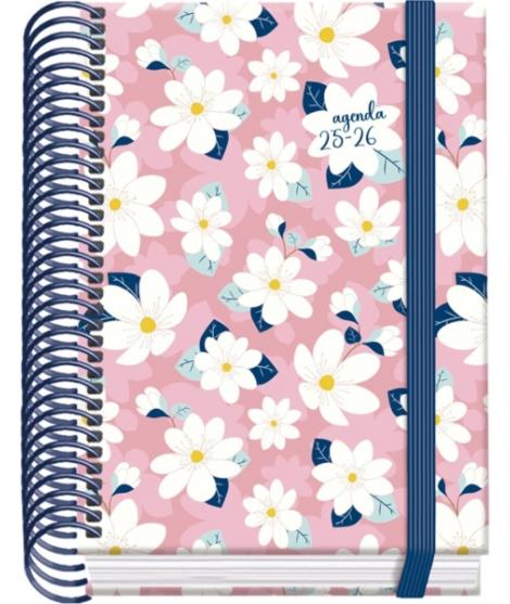 Dohe Camomille Agenda Escolar 25/26 Espiral A6 - Dia Pagina - Papel 70g/m2 - 4 Hojas de Pegatinas - Cubierta de Carton Plastific