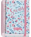 Dohe Blossom Agenda Escolar 25/26 Espiral A6 - Dia Pagina - Papel 70g/m2 - 4 Hojas de Pegatinas - Cubierta de Carton Plastificad
