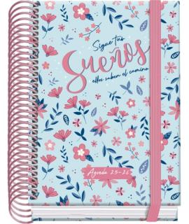 Dohe Blossom Agenda Escolar 25/26 Espiral A6 - Dia Pagina - Papel 70g/m2 - 4 Hojas de Pegatinas - Cubierta de Carton Plastificad