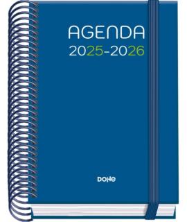 Dohe Logic Agenda Escolar 25/26 Espiral A6 - Dia Pagina - Papel 70g/m2 - 4 Hojas de Pegatinas - Cubierta de Carton Plastificado 