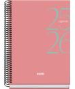 Dohe System Agenda Escolar 25/26 Espiral A5 - Semana Vista - Papel 70g/m2 - Cubierta de Carton Plastificado - Color Rosa