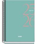 Dohe System Agenda Escolar 25/26 Espiral A5 - Semana Vista - Papel 70g/m2 - Cubierta de Carton Plastificado - Color Verde