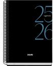 Dohe System Agenda Escolar 25/26 Espiral A5 - Semana Vista - Papel 70g/m2 - Cubierta de Carton Plastificado - Color Negro