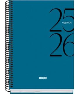 Dohe System Agenda Escolar 25/26 Espiral A5 - Dia Pagina - Papel 70g/m2 - Cubierta de Carton Plastificado - Color Azul