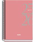 Dohe System Agenda Escolar 25/26 Espiral A5 - Dia Pagina - Papel 70g/m2 - Cubierta de Carton Plastificado - Color Rosa