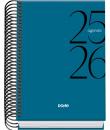 Dohe System Agenda Escolar 25/26 Espiral A6 - Dia Pagina - Papel 70g/m2 - Cubierta de Carton Plastificado - Color Azul
