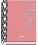 Dohe System Agenda Escolar 25/26 Espiral A6 - Dia Pagina - Papel 70g/m2 - Cubierta de Carton Plastificado - Color Rosa