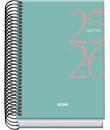 Dohe System Agenda Escolar 25/26 Espiral A6 - Dia Pagina - Papel 70g/m2 - Cubierta de Carton Plastificado - Color Verde
