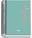Dohe System Agenda Escolar 25/26 Espiral A6 - Dia Pagina - Papel 70g/m2 - Cubierta de Carton Plastificado - Color Verde