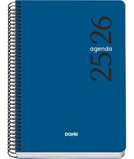 Dohe Esencial Agenda Escolar 25/26 Espiral A5 - Semana Vista - Papel 70g/m2 - Cubierta en Polipropileno - Color Azul
