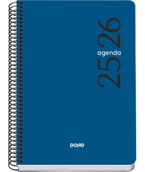 Dohe Esencial Agenda Escolar 25/26 Espiral A5 - Semana Vista - Papel 70g/m2 - Cubierta en Polipropileno - Color Azul