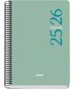 Dohe Esencial Agenda Escolar 25/26 Espiral A5 - Semana Vista - Papel 70g/m2 - Cubierta en Polipropileno - Color Verde
