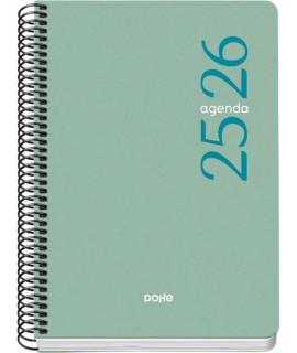 Dohe Esencial Agenda Escolar 25/26 Espiral A5 - Semana Vista - Papel 70g/m2 - Cubierta en Polipropileno - Color Verde