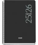 Dohe Esencial Agenda Escolar 25/26 Espiral A5 - Semana Vista - Papel 70g/m2 - Cubierta en Polipropileno - Color Negro