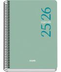 Dohe Esencial Agenda Escolar 25/26 Espiral A5 - Dia Pagina - Papel 70g/m2 - Cubierta en Polipropileno - Color Verde