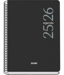 Dohe Esencial Agenda Escolar 25/26 Espiral A5 - Dia Pagina - Papel 70g/m2 - Cubierta en Polipropileno - Color Negro