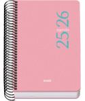 Dohe Esencial Agenda Escolar 25/26 Espiral A6 - Dia Pagina - Papel 70g/m2 - Cubierta en Polipropileno - Color Rosa