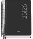 Dohe Esencial Agenda Escolar 25/26 Espiral A6 - Dia Pagina - Papel 70g/m2 - Cubierta en Polipropileno - Color Negro