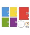 Golden Cuaderno Espiral A4 160 Hojas 60grs 1 Raya - Hojas Microperforadas con 4 Taladros y 4 Bandas de Color - Tapa Resistente F