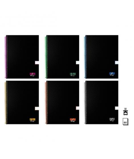 Bismark University Cuaderno Espiral A4 80 Hojas 90grs Cuadricula 5x5 - Hojas Microperforadas - Tapa Negra Resistente Forrada