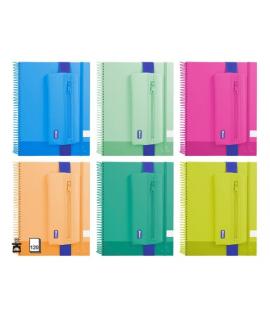Bismark Pack de Cuaderno Espiral A4 120 Hojas 90grs Cuadricula 5x5 + Portatodo de Neopreno - Hojas Microperforadas -