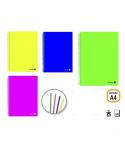 Golden Pack de 4 Cuadernos A4 120 Hojas 90gr Cuadricula 5x5 - Hojas Microperforadas con Banda de Color y 4 Taladros - Tapa Polip