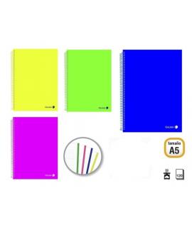 Golden Pack de 8 Cuadernos A5 120 Hojas 90gr Cuadricula 5x5 - Hojas Microperforadas con Banda de Color y 2 Taladros - Tapa Polip