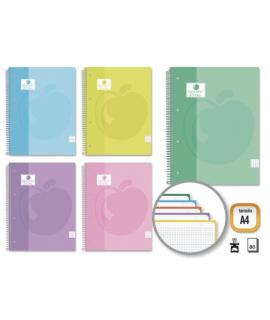 Golden Extra Cuaderno Espiral A4 80 Hojas 90grs Cuadricula 5x5 - Hojas Microperforadas con Banda de Color - Tapa Extradura Forra