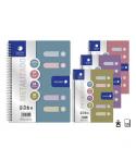 Golden Pack de 6 Cuadernos A4 120 Hojas 90gr Cuadricula 5x5 - 4 Separadores - Tapa Polipropileno - Colores Metalizados Surtidos