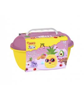 Jovi Play & Fun Cofre Sweet con 24 Barras de Plastilina 15gr + Modeladores + Recortables - Sin Gluten - Base Vegetal - No se Sec