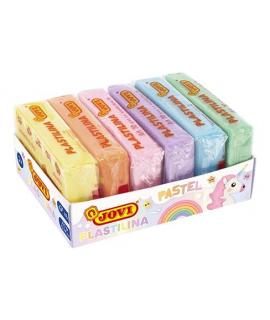 Jovi Pack de 6 Pastillas de Plastilina 50gr - 100% Vegetal - Muy Moldeable - No Se Seca - Colores Mezclables - Colores Pastel Su