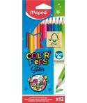 Maped Color´Peps Star Pack de 12 Lapices de Colores Triangulares - Mina Suave - Madera Certificada FSC - Colores Surtidos