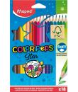 Maped Color´Peps Star Pack de 18 Lapices de Colores Triangulares - Mina Suave - Madera Certificada FSC - Colores Surtidos