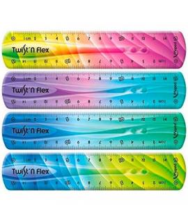 Maped Twist´n Flex Regla de Flexible 15cm - Irrompible - Doble Graduacion - Colores Degradados Aleatorios