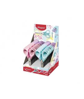 Maped Sensoft Tijera Escolar Punta Redonda 13cm - Hojas de Acero Inoxidable - Mango de Plastico Simetrico - Colores Pastel Surti