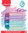 Maped Glitter Pastel Pack de 4 Marcadores Fluorescentes Pastel con Purpurina - Punta Biselada - Trazo de 1 a 5mm - Ideal para Su