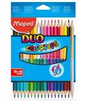 Maped Color´Peps Duo Pack de 18 Lapices Bicolores Triangulares - Doble Punta 2.9mm - Madera Certificada FSC - Colores Surtidos