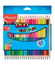 Maped Color´Peps Duo Pack de 24 Lapices Bicolores Triangulares - Doble Punta 2.9mm - Madera Certificada FSC - Colores Surtidos