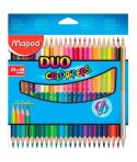 Maped Color´Peps Duo Pack de 24 Lapices Bicolores Triangulares - Doble Punta 2.9mm - Madera Certificada FSC - Colores Surtidos